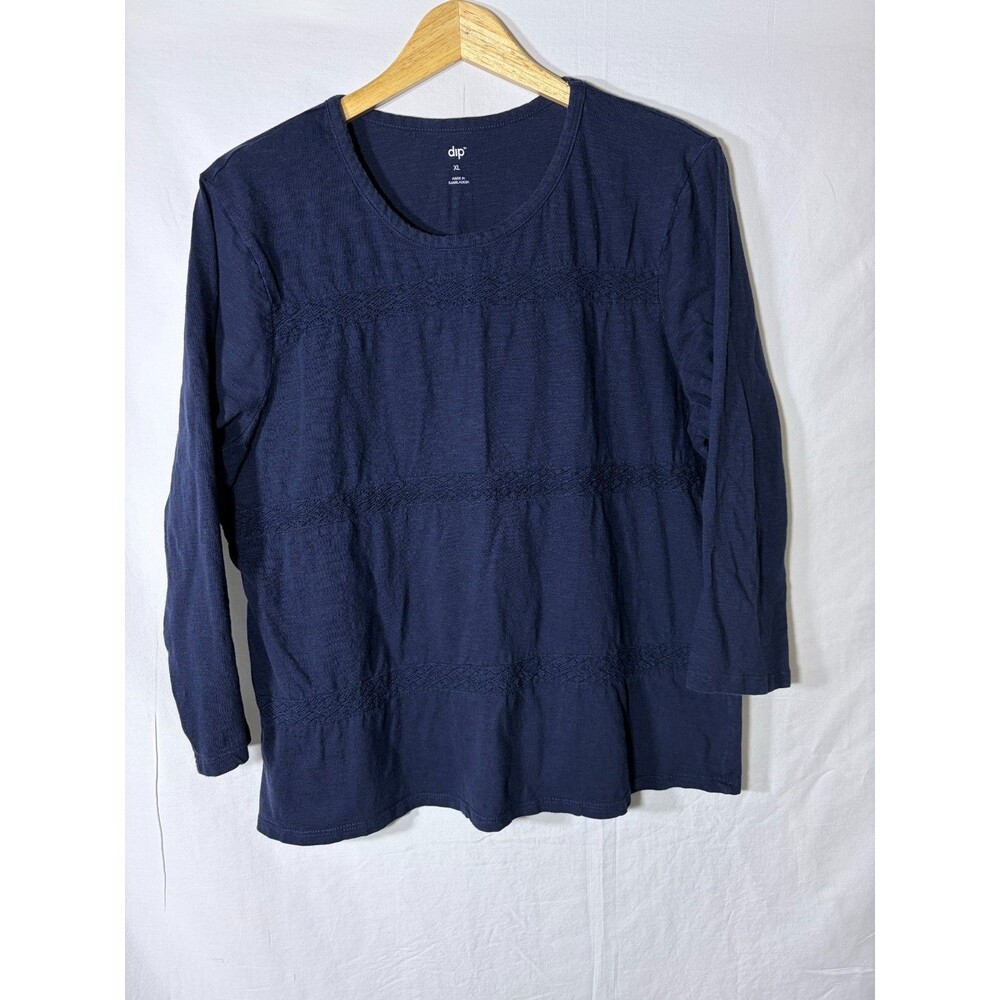 DIP Long Sleeve Women's Top with Front Lace Details Size XL